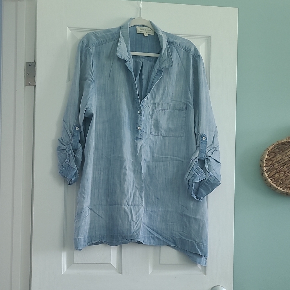 Cloth & Stone Sky Blue Women's Casual Shirt